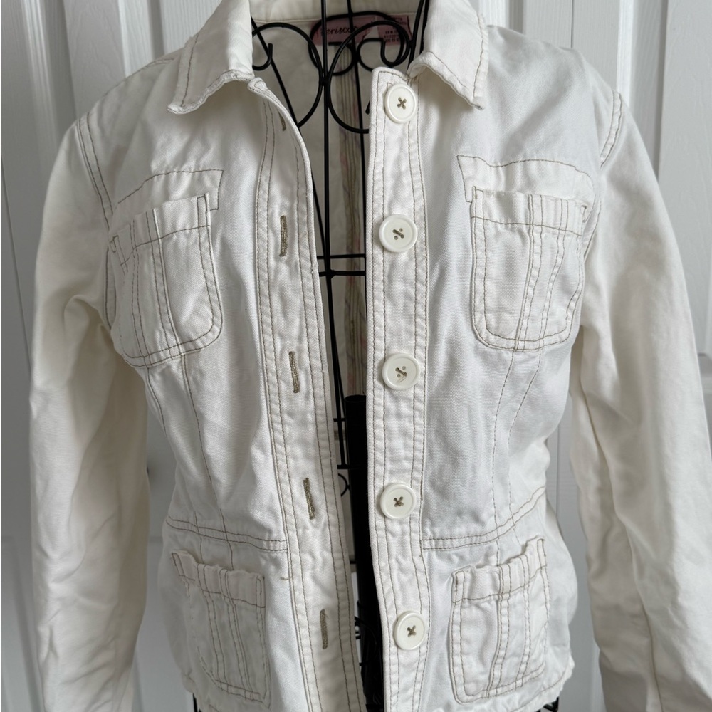 Periscope Women's White Denim Jacket, L - Picture 3 of 8